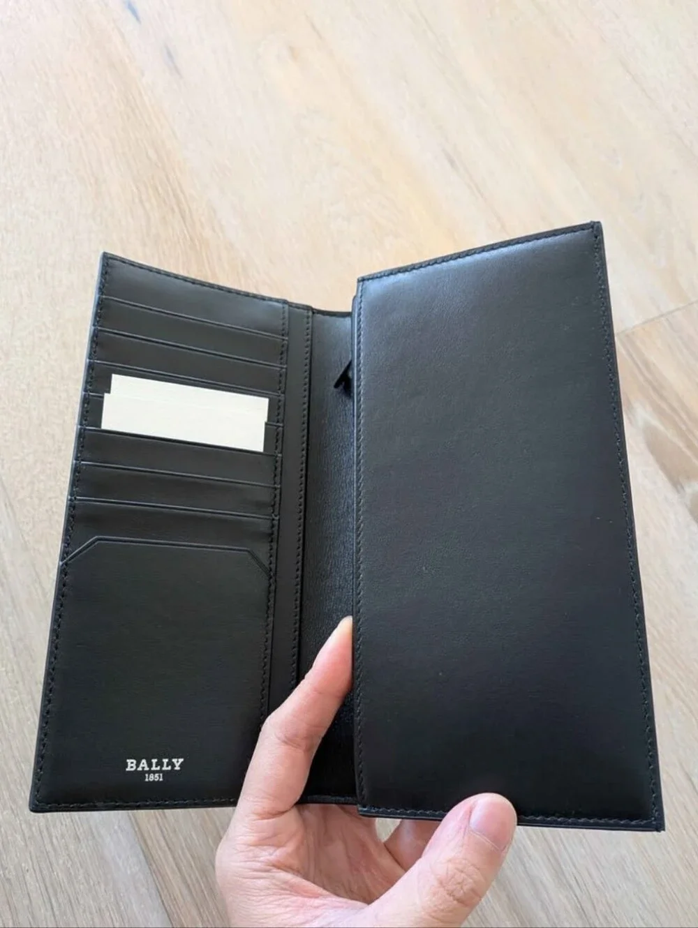 Bally Black Leather Long Wallet